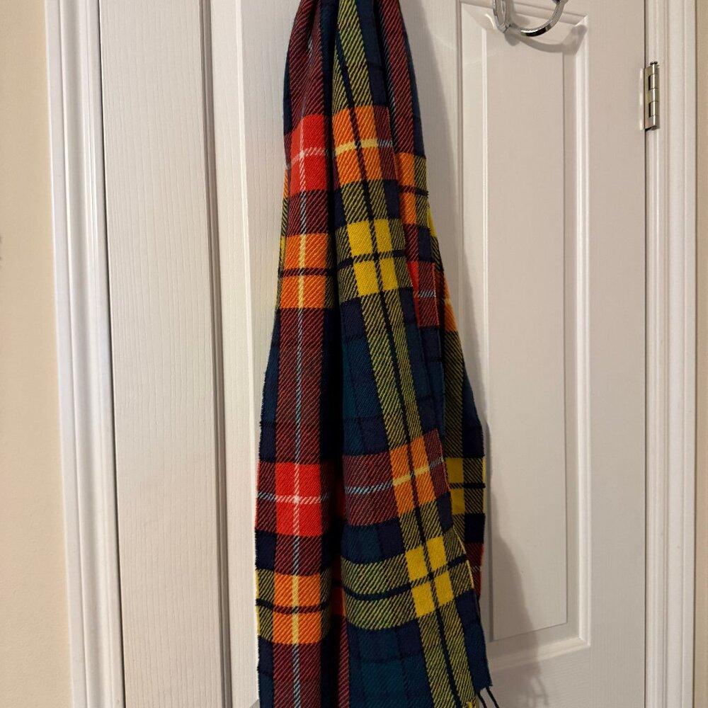 Plaid wool scarf, J. Crew